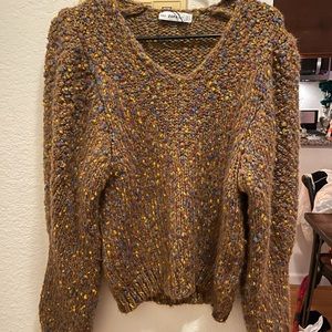 Zara v-neck multi colored knit sweater